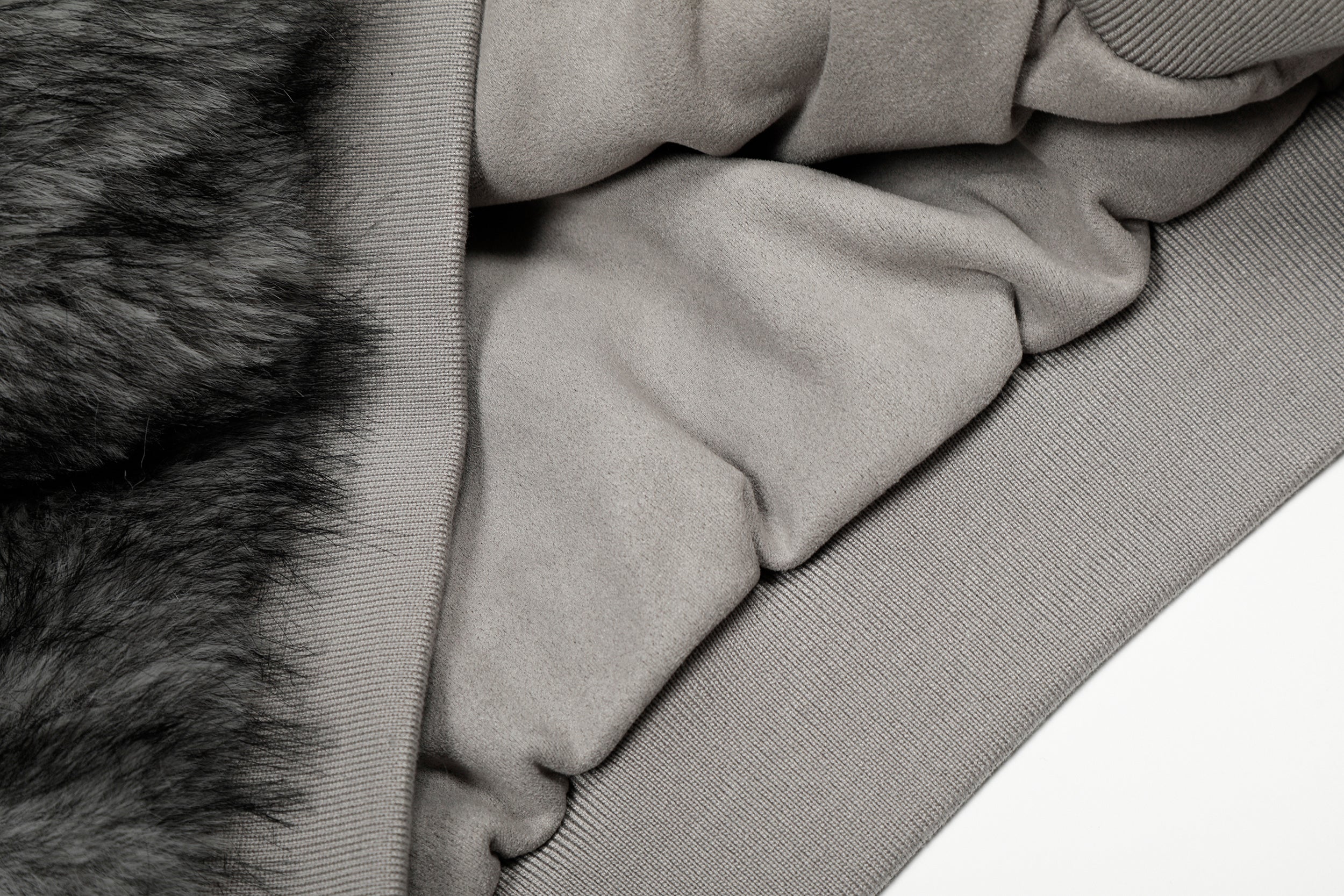 Reversible Faux Fur & Suede Hooded Bomber Jacket