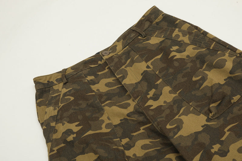 Omirad Washed Camo Wide-Leg Pants | 100% Cotton Streetwear