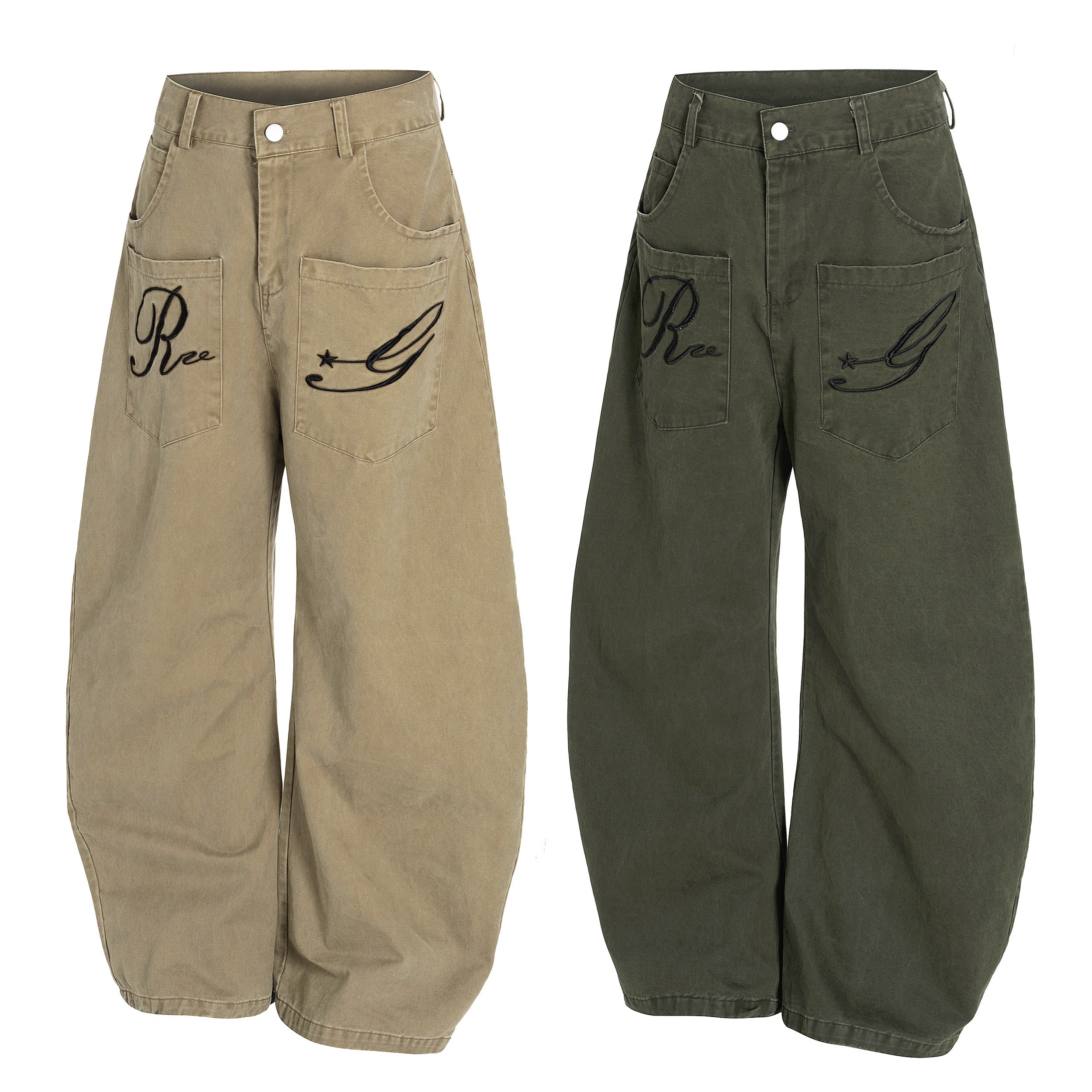 Omirad Re☆G Embroidered Balloon Jeans | Wide Leg Streetwear