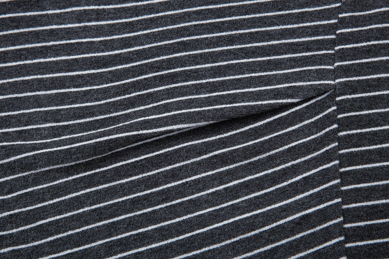 Striped Knit Barrel-Leg Lounge Pants with Drawstring Hem