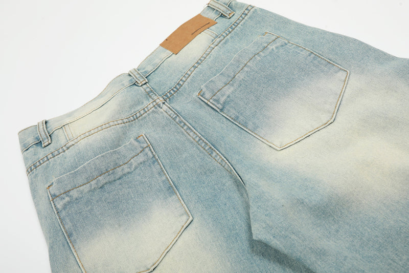 Cloud-Fade Balloon Jeans | Wide-Leg Streetwear Denim