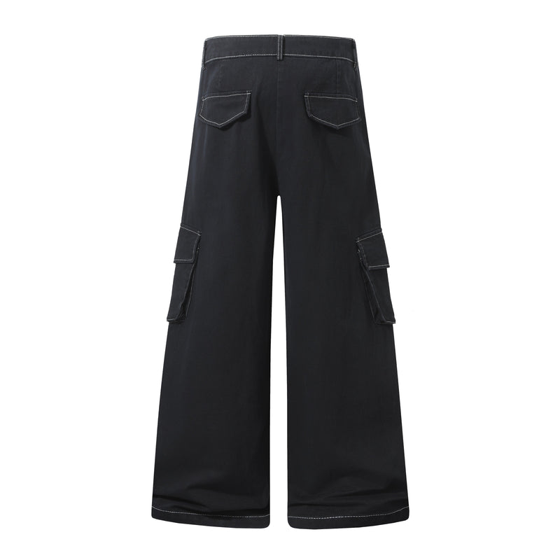 Omirad Wide-Leg Cargo Utility Pants | 100% Cotton Streetwear