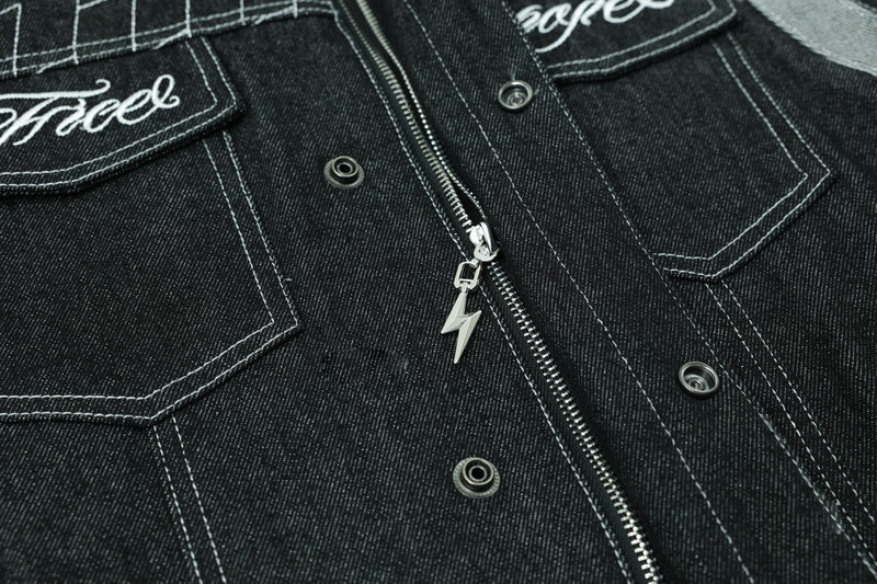 Omirad Vintage Racer Denim Vest | Biker Streetwear