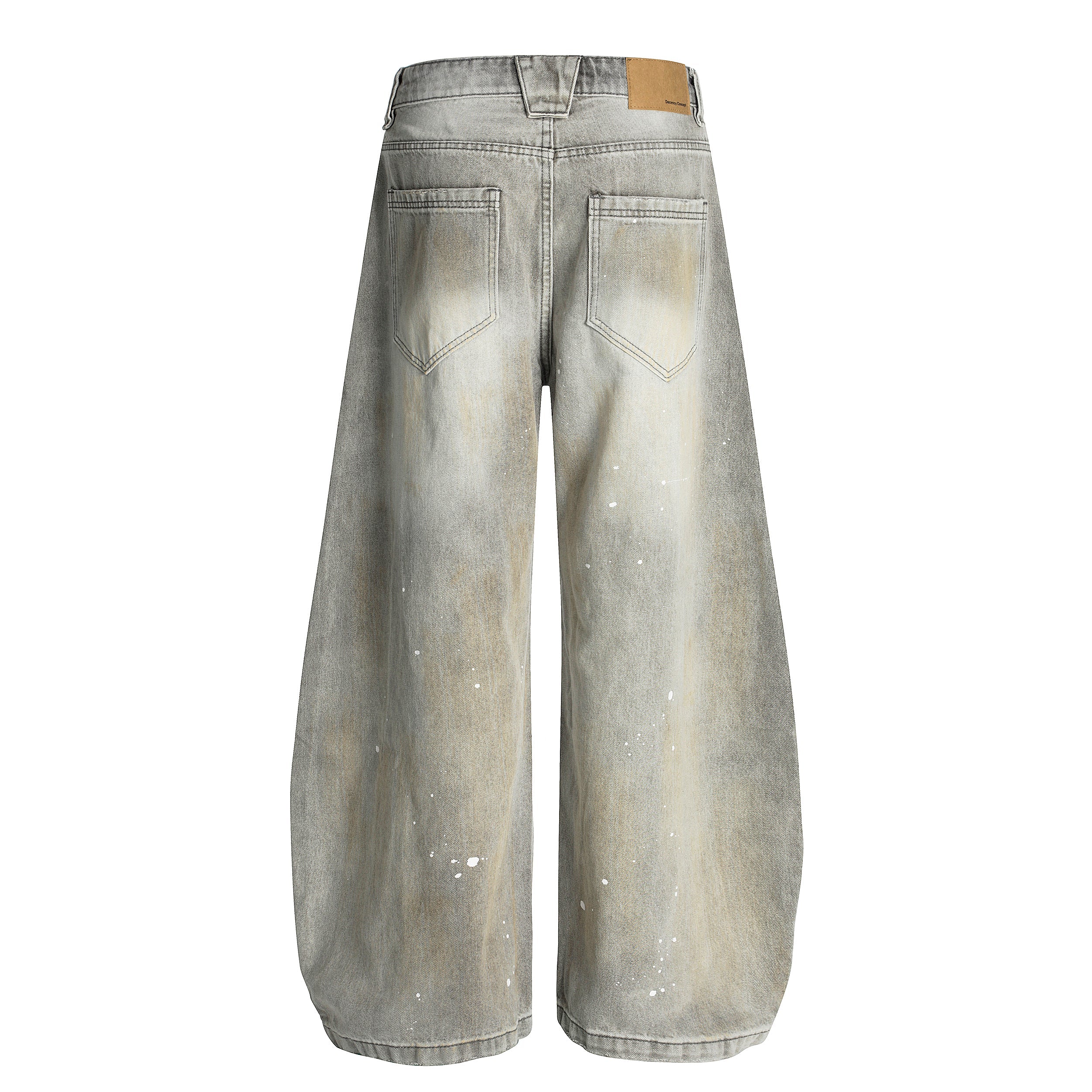 Omirad Distressed Paint-Splash Wide-Leg Jeans | Streetwear