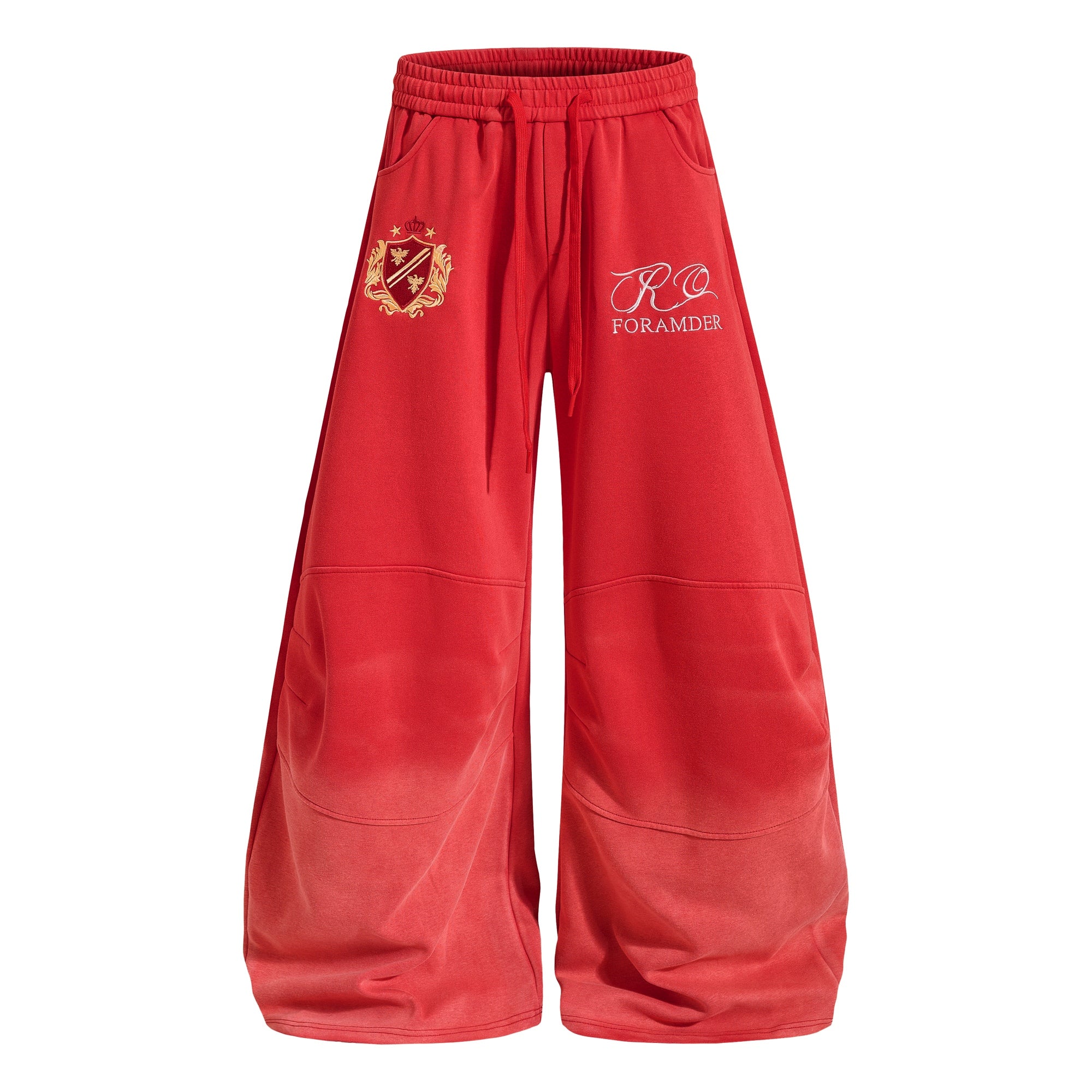 Crest Embroidery Balloon Sweatpants | Oversized Streetwear