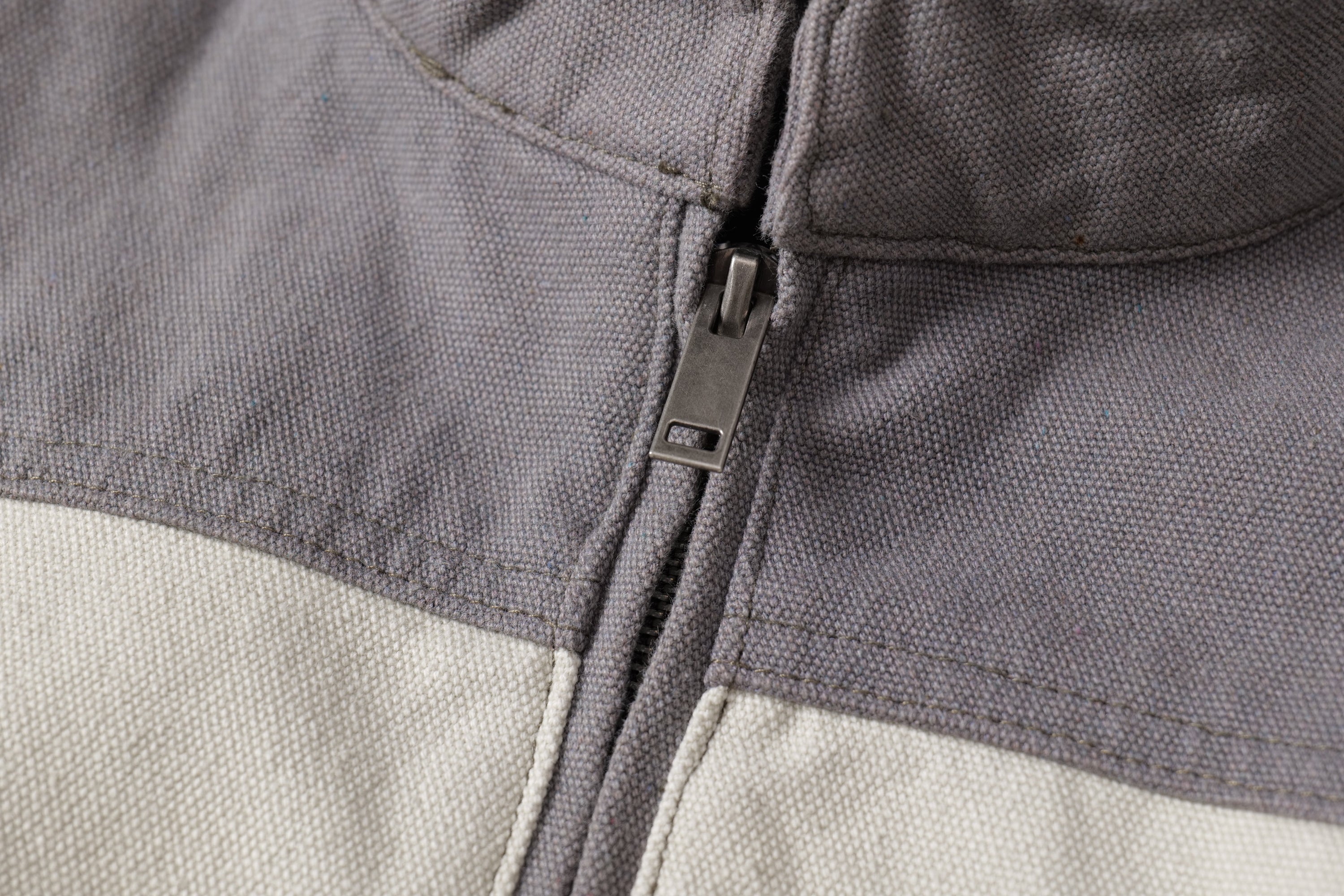 Two-Tone Curved Panel Bomber Jacket | Relaxed Street Fit