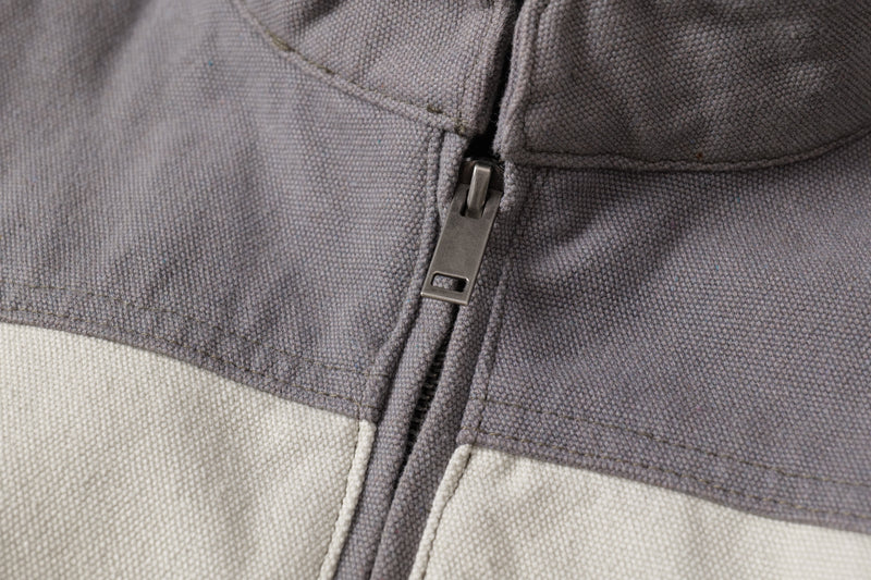 Two-Tone Curved Panel Bomber Jacket | Relaxed Street Fit