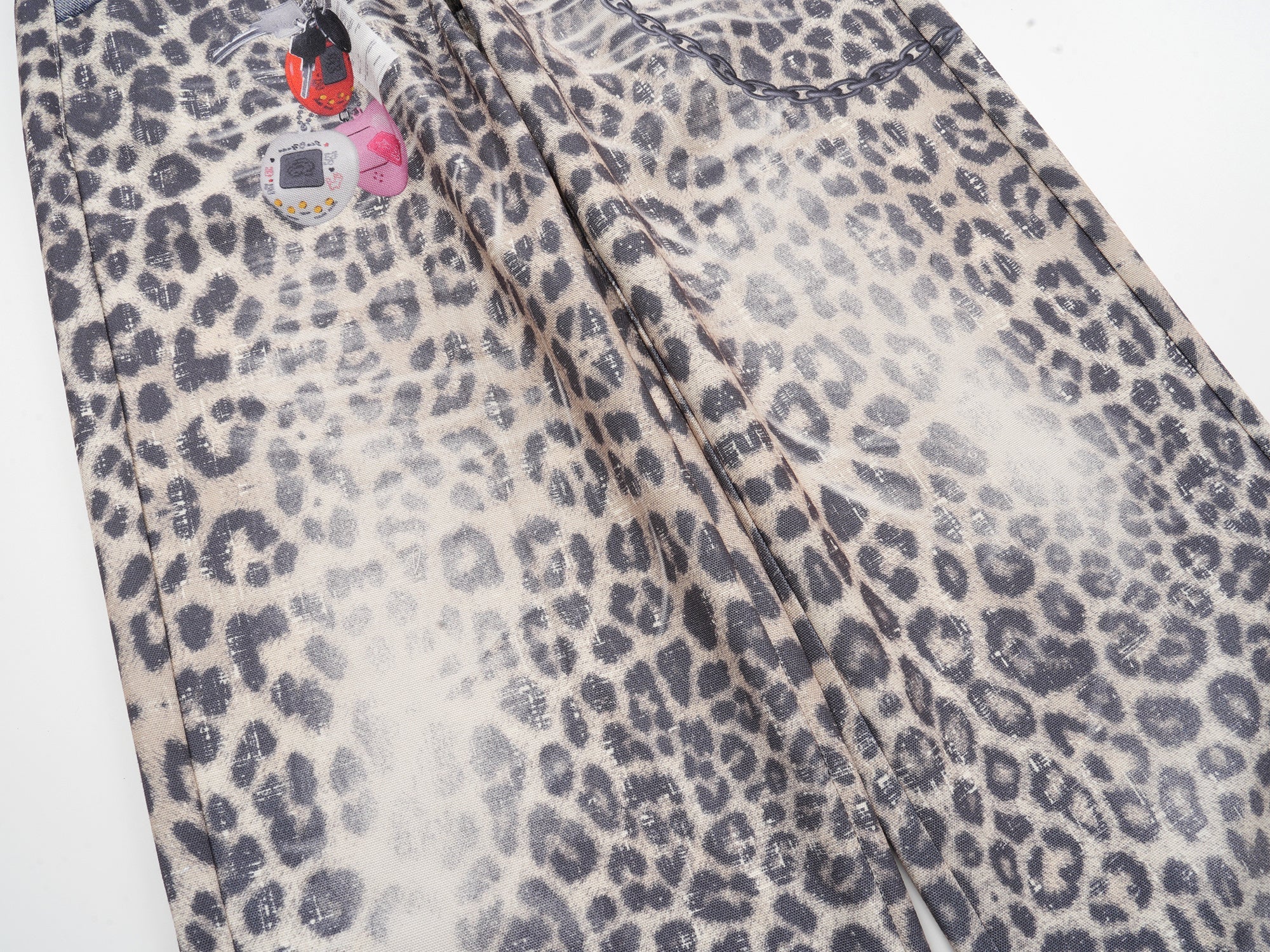 Leopard Print Patchwork Wide-Leg Pants | Y2K Streetwear