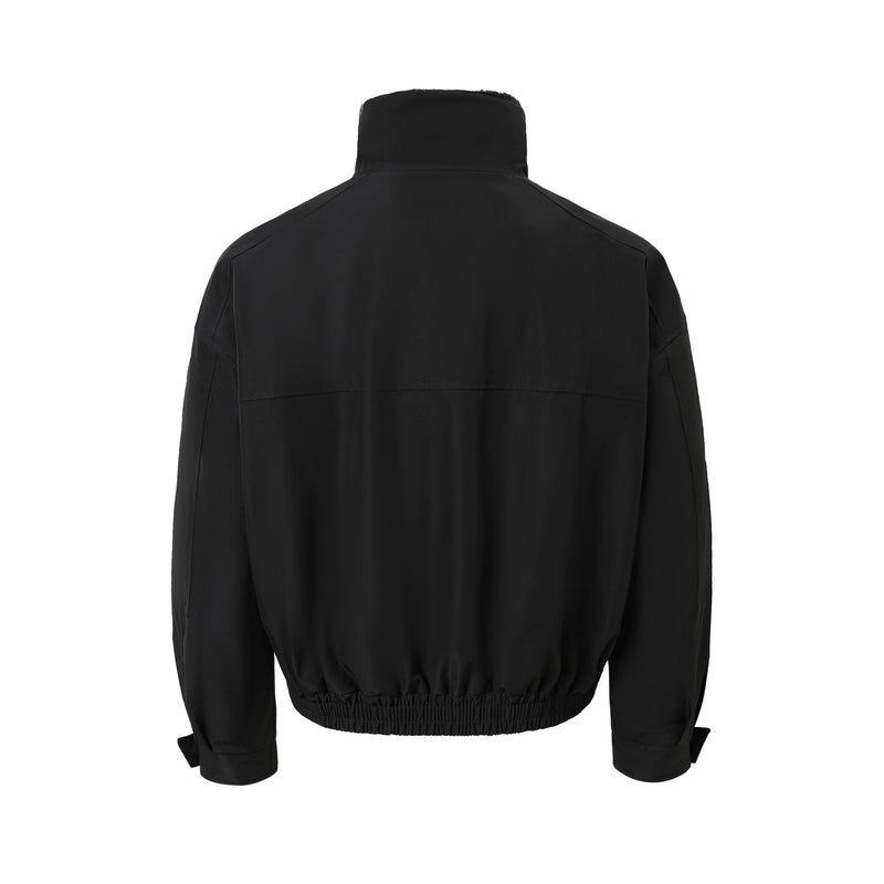 Omirad Zebra Faux Fur-Lined Black Bomber Jacket