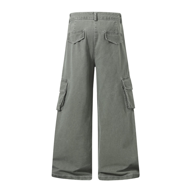 Omirad Wide-Leg Cargo Utility Pants | 100% Cotton Streetwear