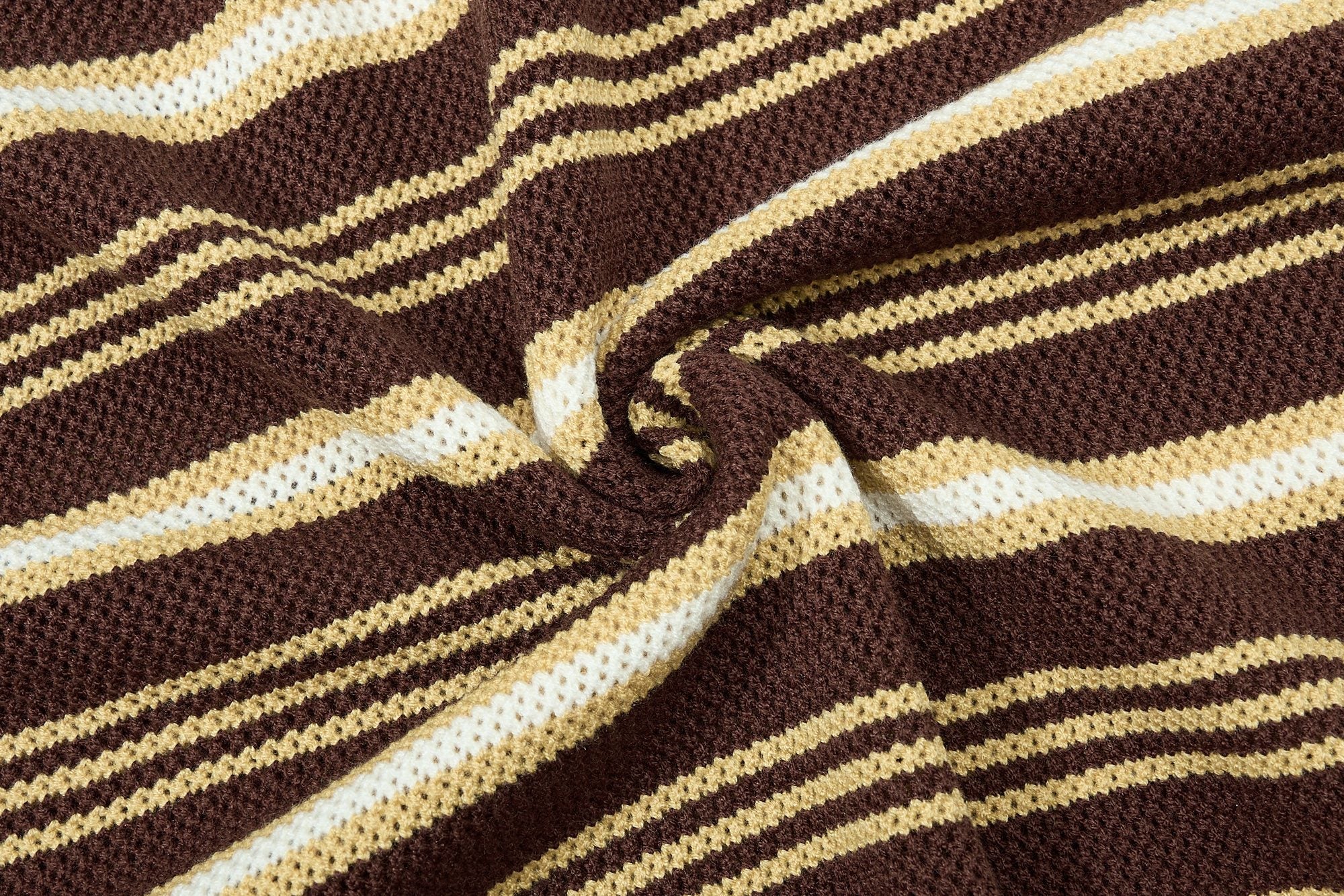 Omirad Retro Stripe Knit Polo | Vintage Collegiate Cotton Polo