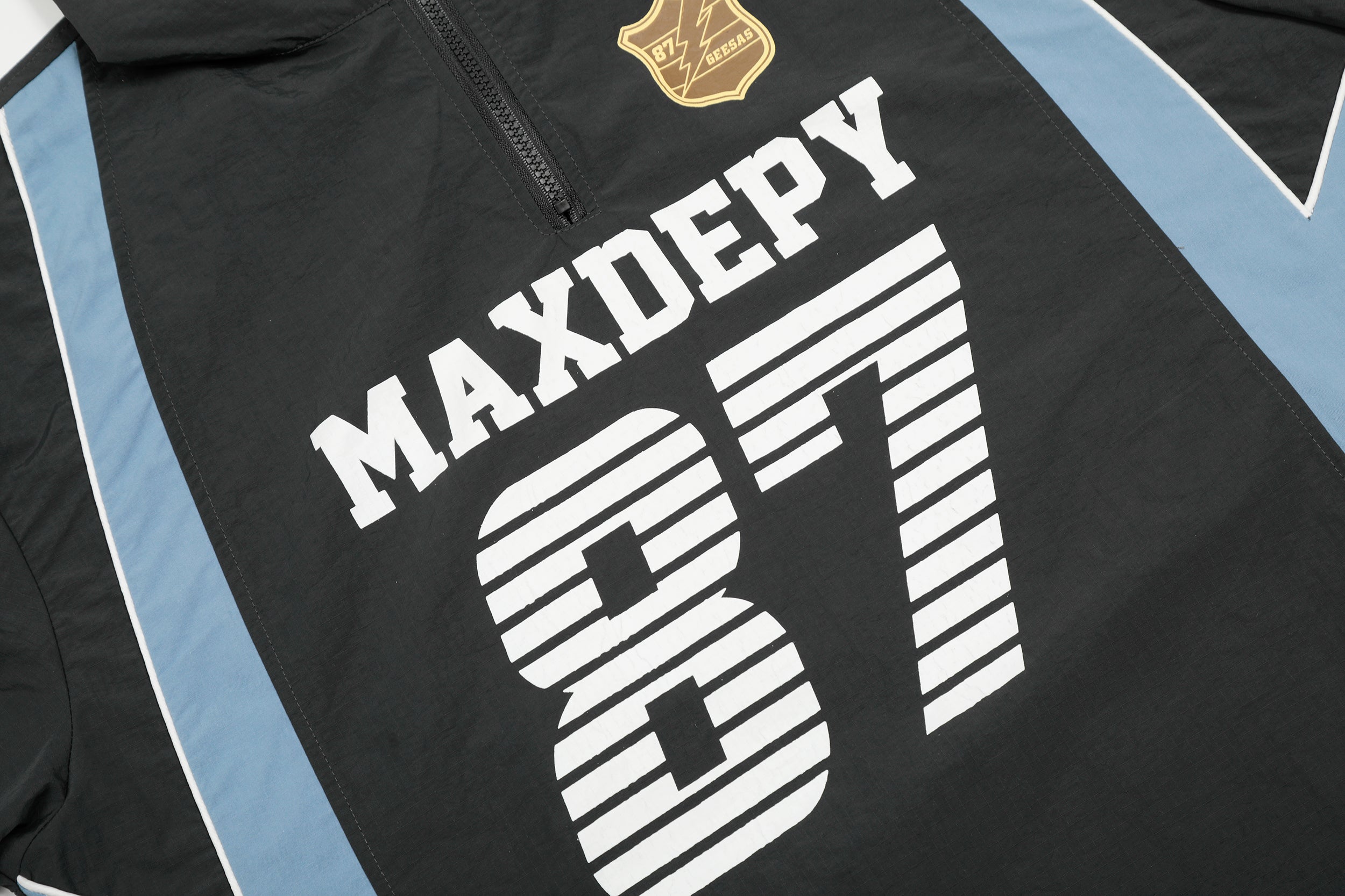 MAXDEPY 87 Nylon Hooded Half-Zip Jersey | Varsity Streetwear