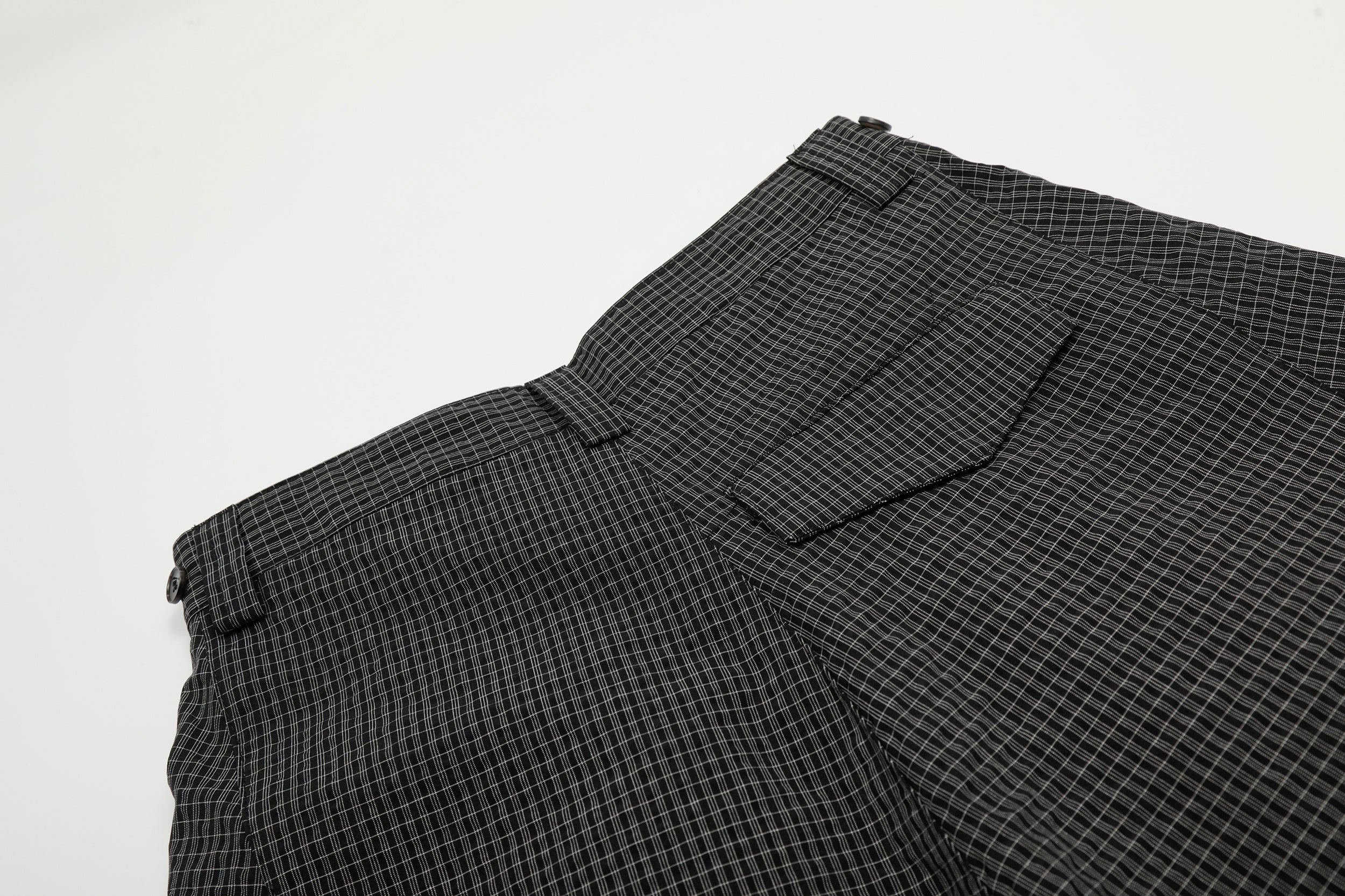 Omirad Micro-Check Curved-Leg Wide Trousers