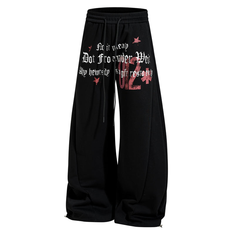 Omirad Vintage Star Wide-Leg Sweatpants | Retro Streetwear