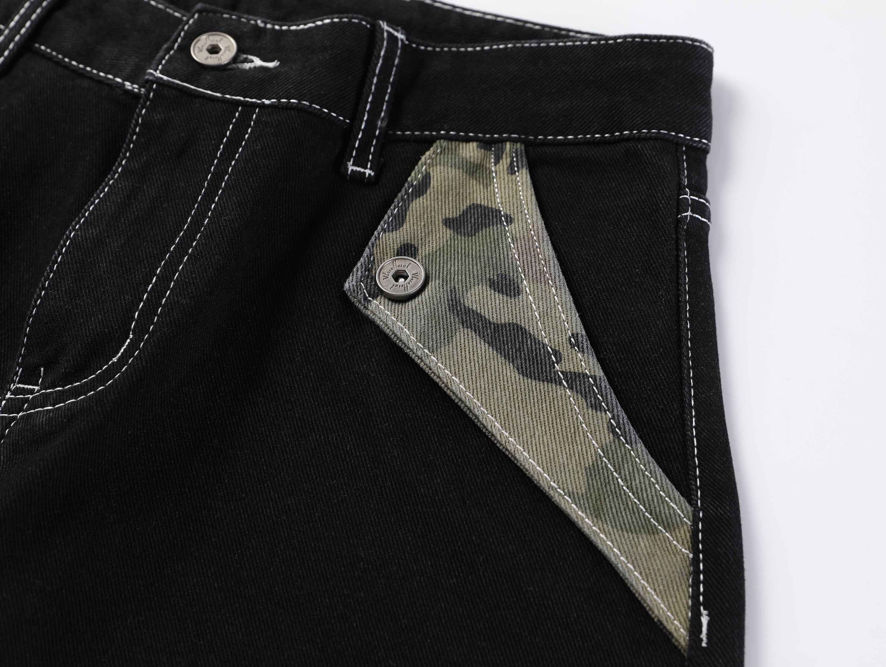 Omirad Camo Trim Wide-Leg Jeans | Y2K Baggy Denim