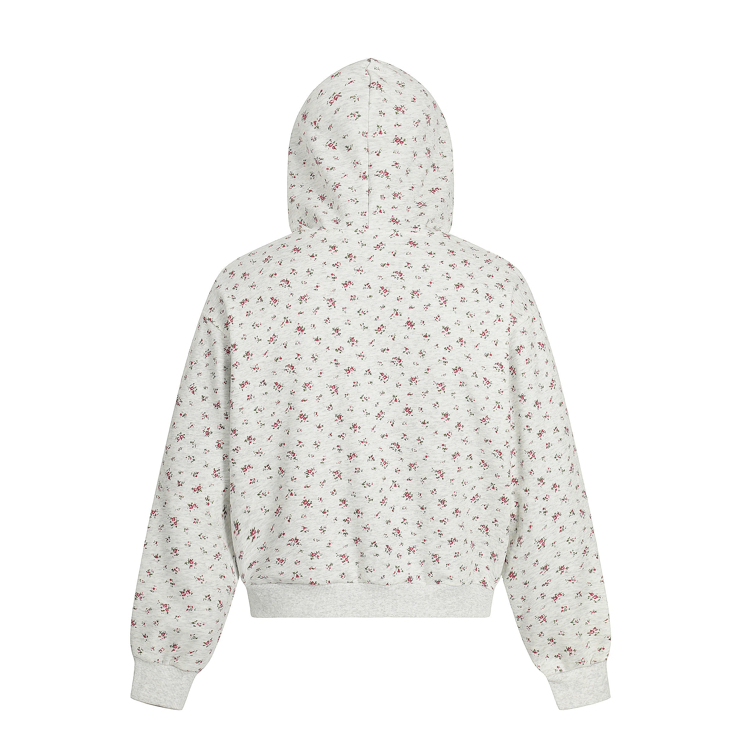 Floral Balaclava Zip Hoodie | Streetwear Cropped Hoodie
