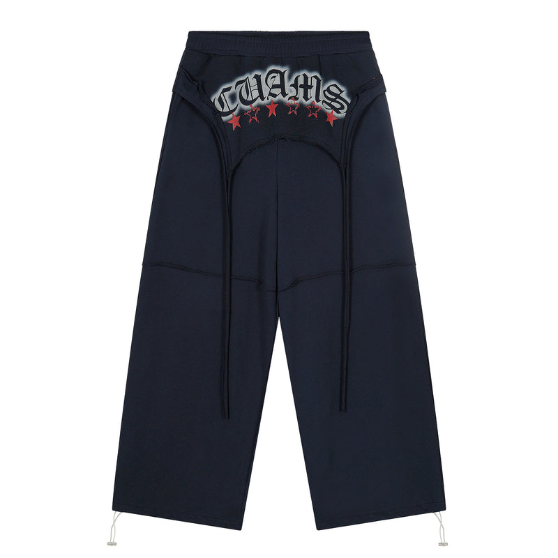 CUAMS Multi-Drawstring Wide-Leg Sweatpants | Streetwear