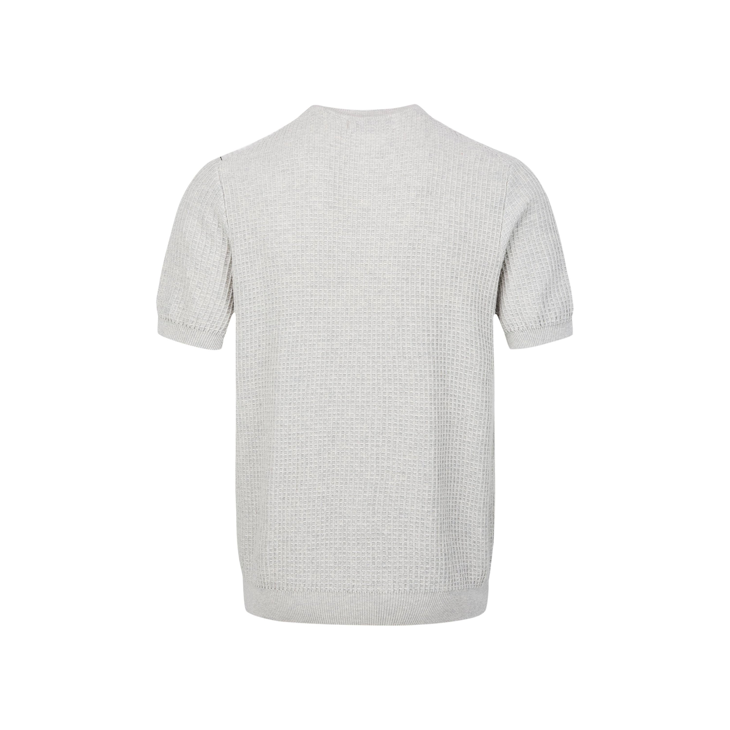 Waffle Knit Short-Sleeve Sweater | Relaxed Fit Cotton Blend