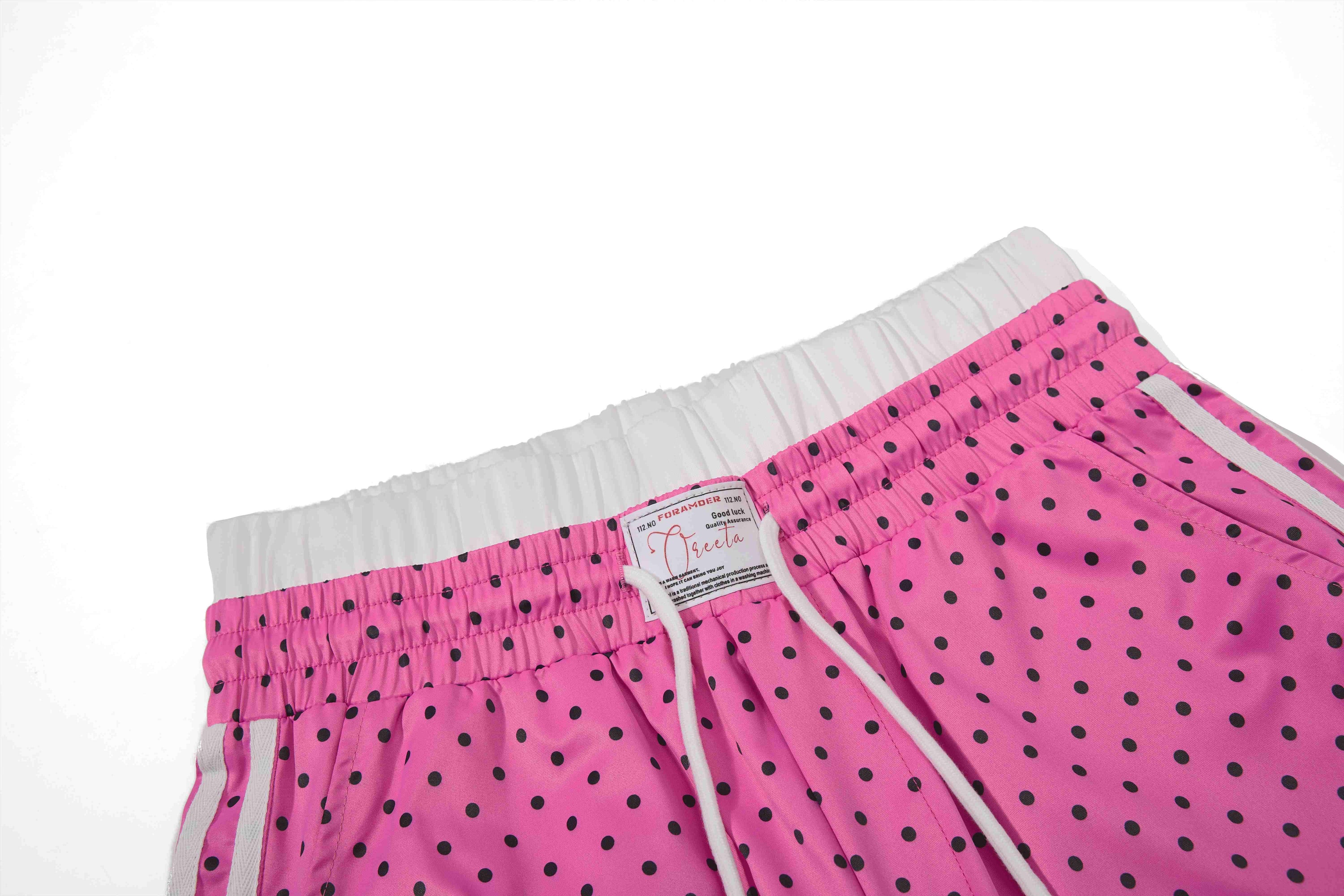 Polka Dot Wide-Leg Track Pants with Side Stripes | SEAKOFF