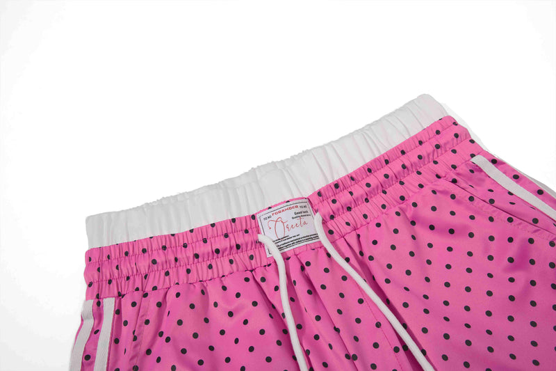 Polka Dot Wide-Leg Track Pants with Side Stripes | SEAKOFF