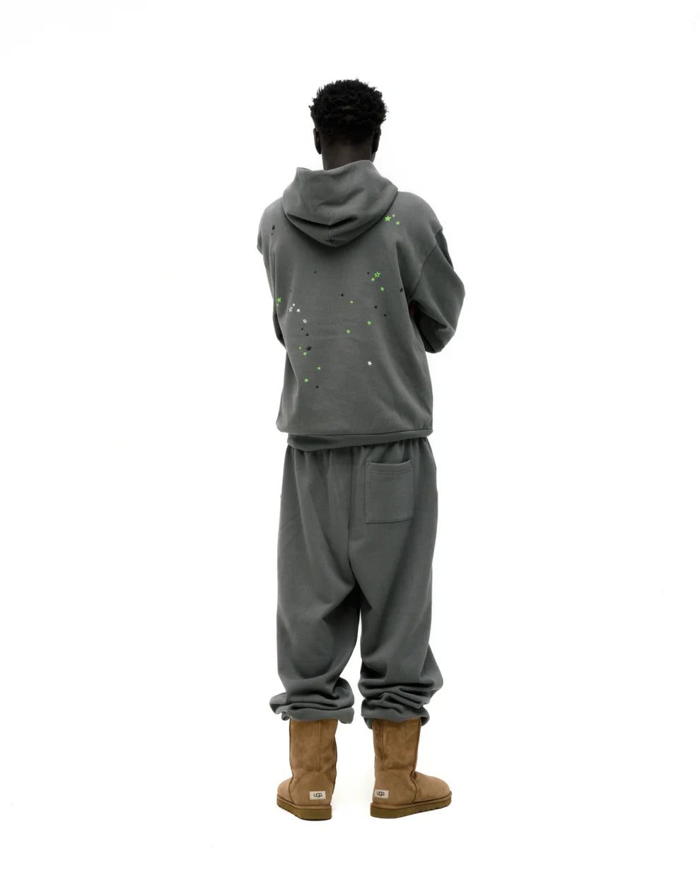 Sp5der “P!nk! Hares the Slime” Hoodie – Olive Green 440GSM Heavyweight Spider-Web Pullover