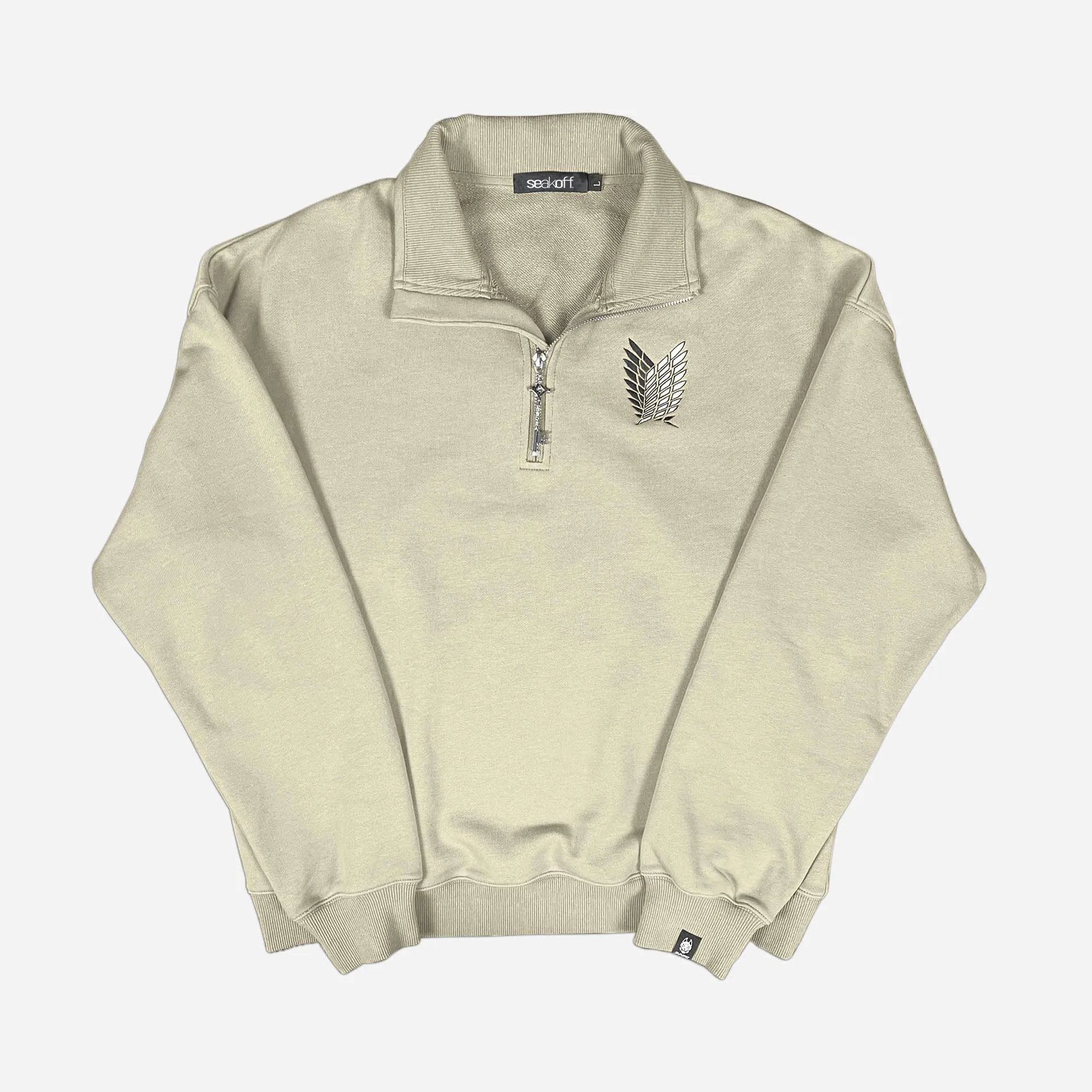 Attack on Titan Freedom Quarter-Zip | Embroidered Anime Streetwear Pullover Sweatshirt