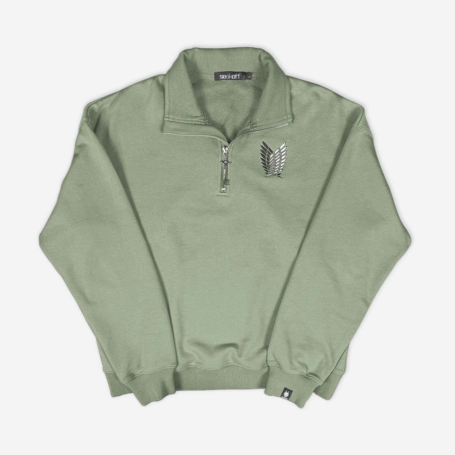 Attack on Titan Freedom Quarter-Zip | Embroidered Anime Streetwear Pullover Sweatshirt