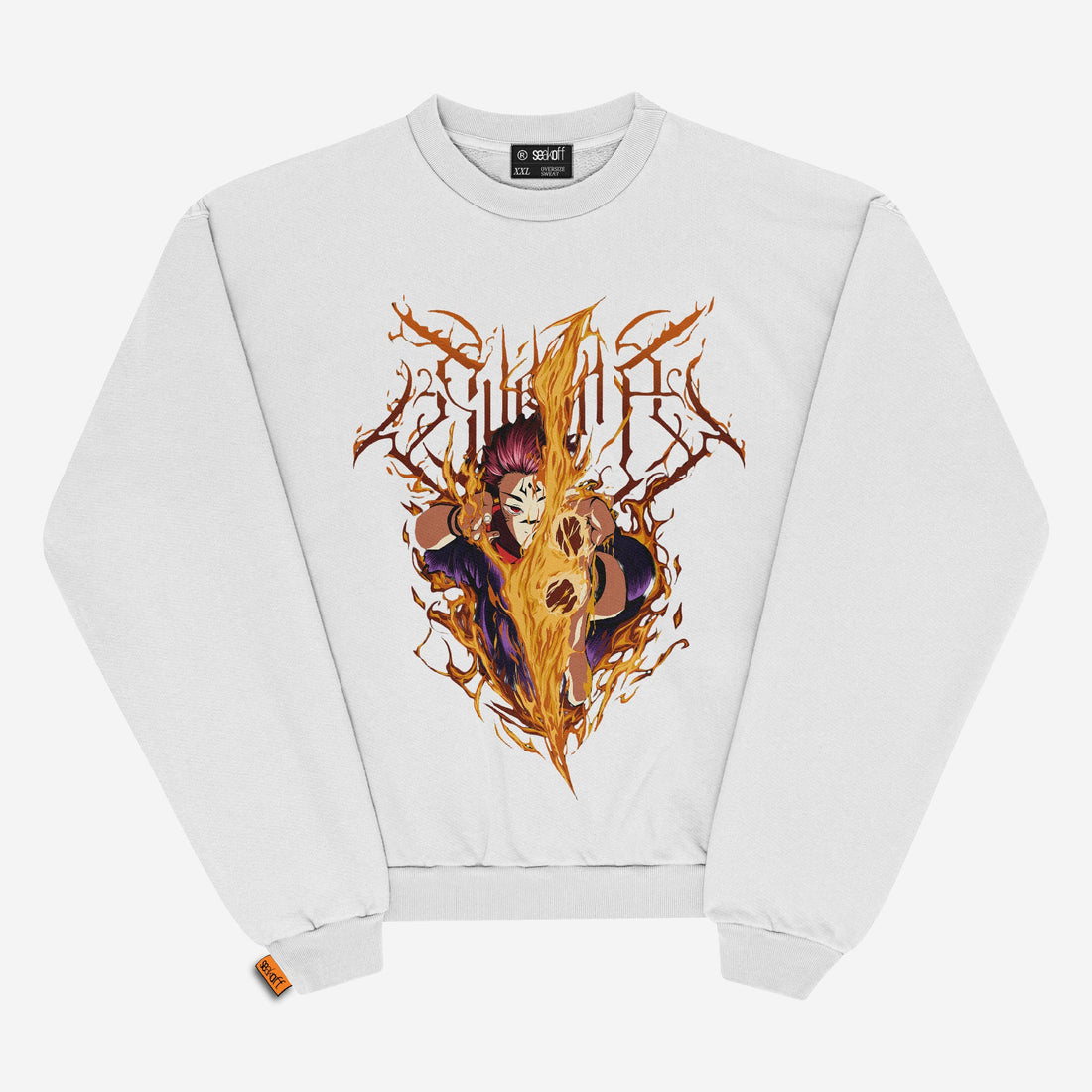 Jujutsu Kaisen Fire Sorcerer Oversized Sweatshirt | Premium Anime Apparel - Seakoff