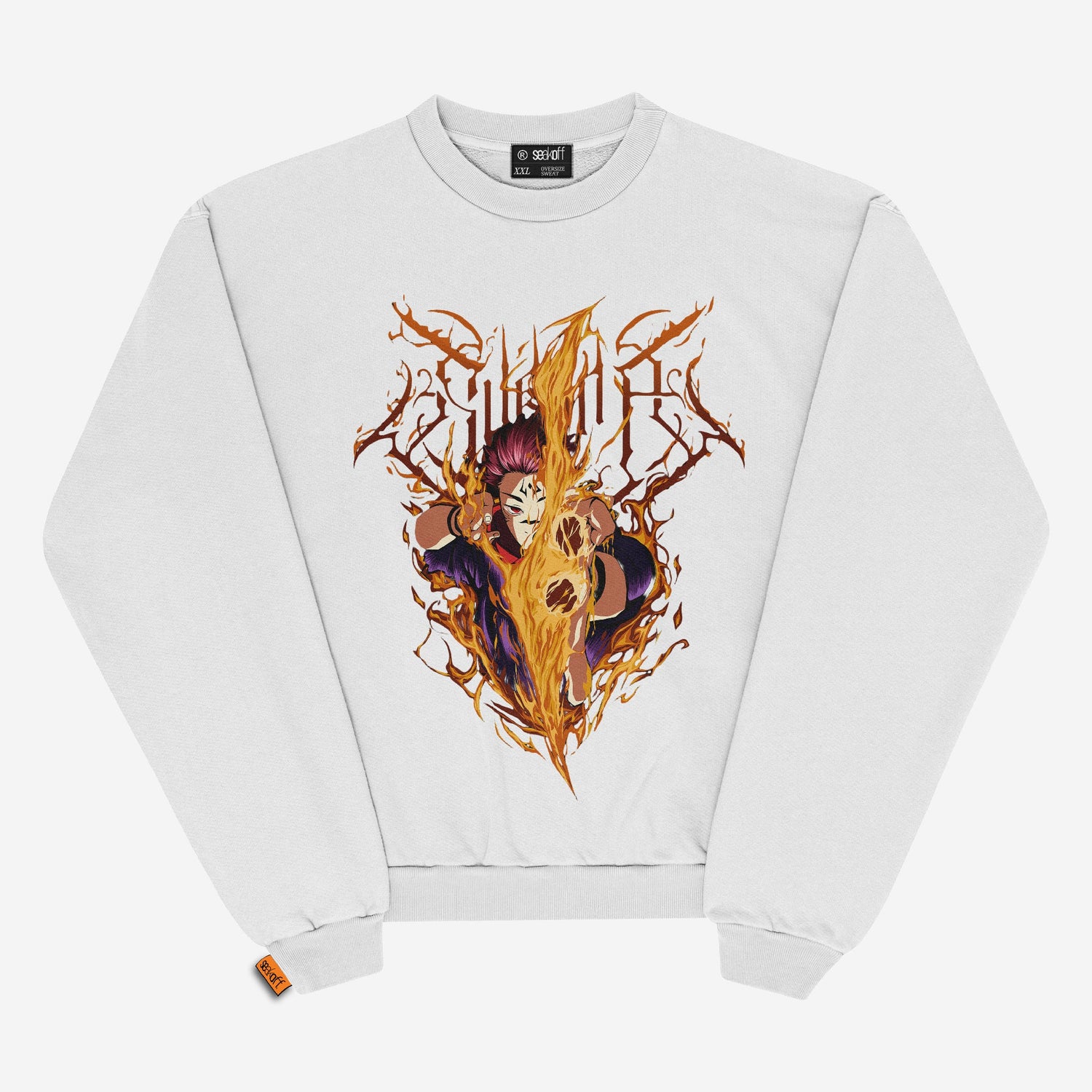 Jujutsu Kaisen Fire Sorcerer Oversized Sweatshirt | Premium Anime Apparel - Seakoff