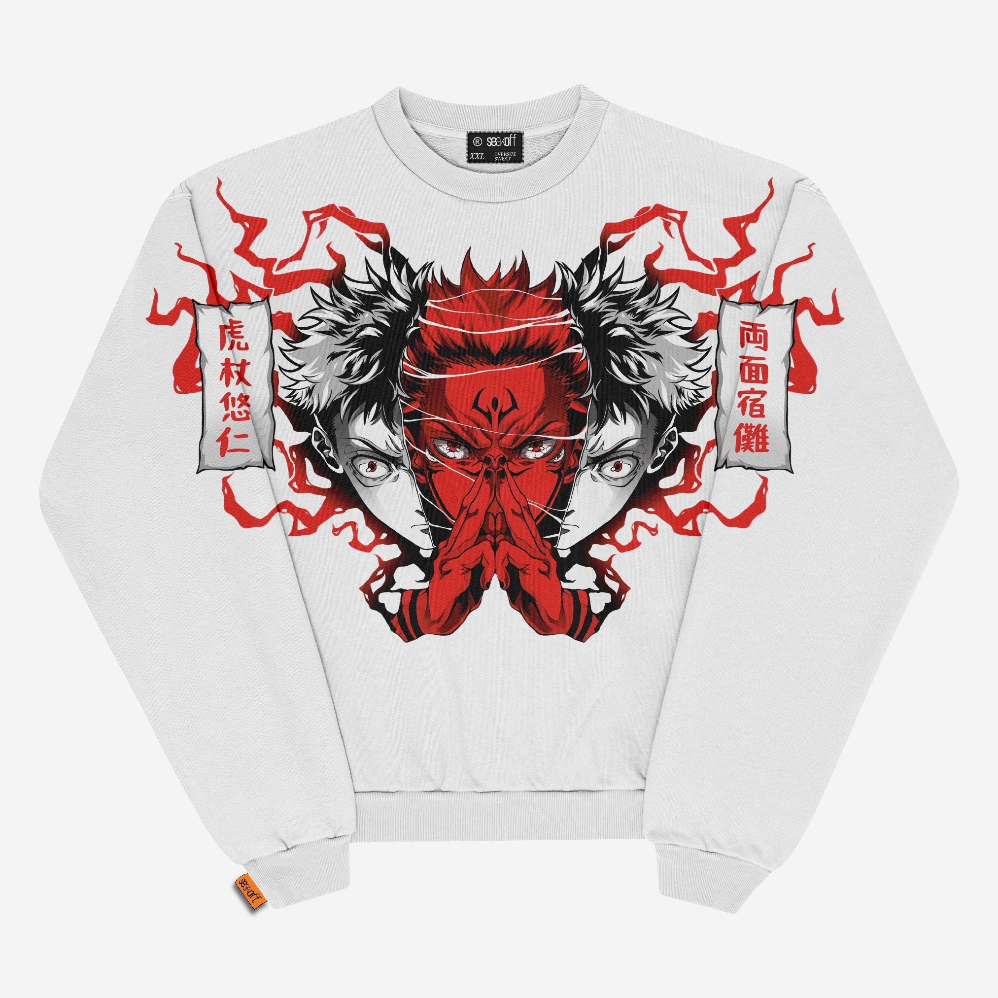 Jujutsu Kaisen Yuji Itadori & Sukuna Oversized Sweatshirt | Premium Anime Apparel - Seakoff