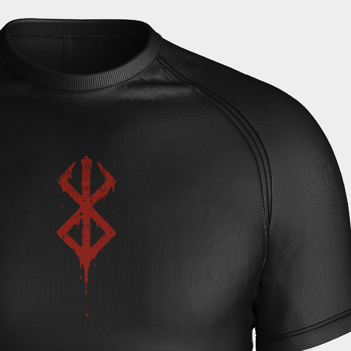 Minimalist Anime Symbol Compression Gym Shirt – High-Quality Moisture-Wicking Workout Top