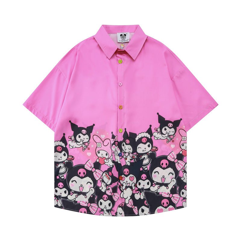 Kuromi anime button up shirt - Seakoff