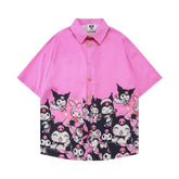 Kuromi anime button up shirt - Seakoff