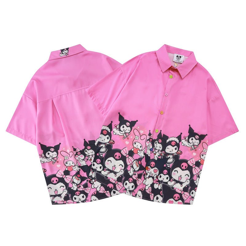 Kuromi anime button up shirt - Seakoff