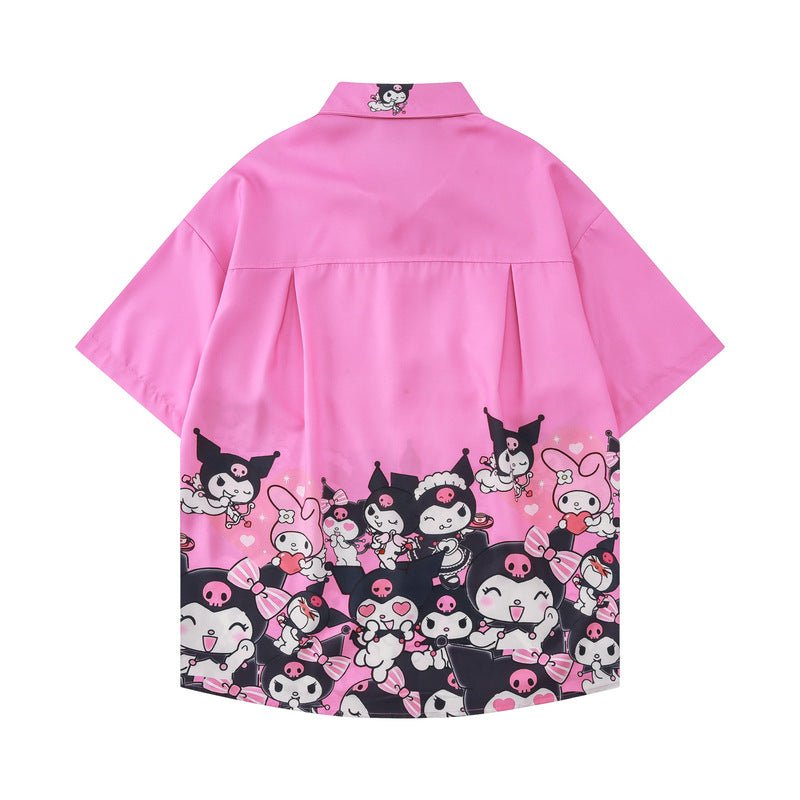 Kuromi anime button up shirt - Seakoff