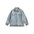 Leopard Print Trim Denim Chambray Jacket on Sale - Men&