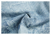 Light Blue Patchwork Denim Chambray Shirt on Sale - Men&