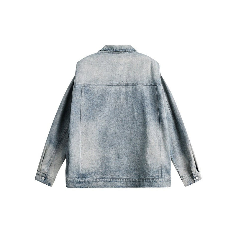 Light Blue Zipper Denim Chambray Jacket on Sale - Men's and Women's Long Sleeve Classic Style - Seakoff