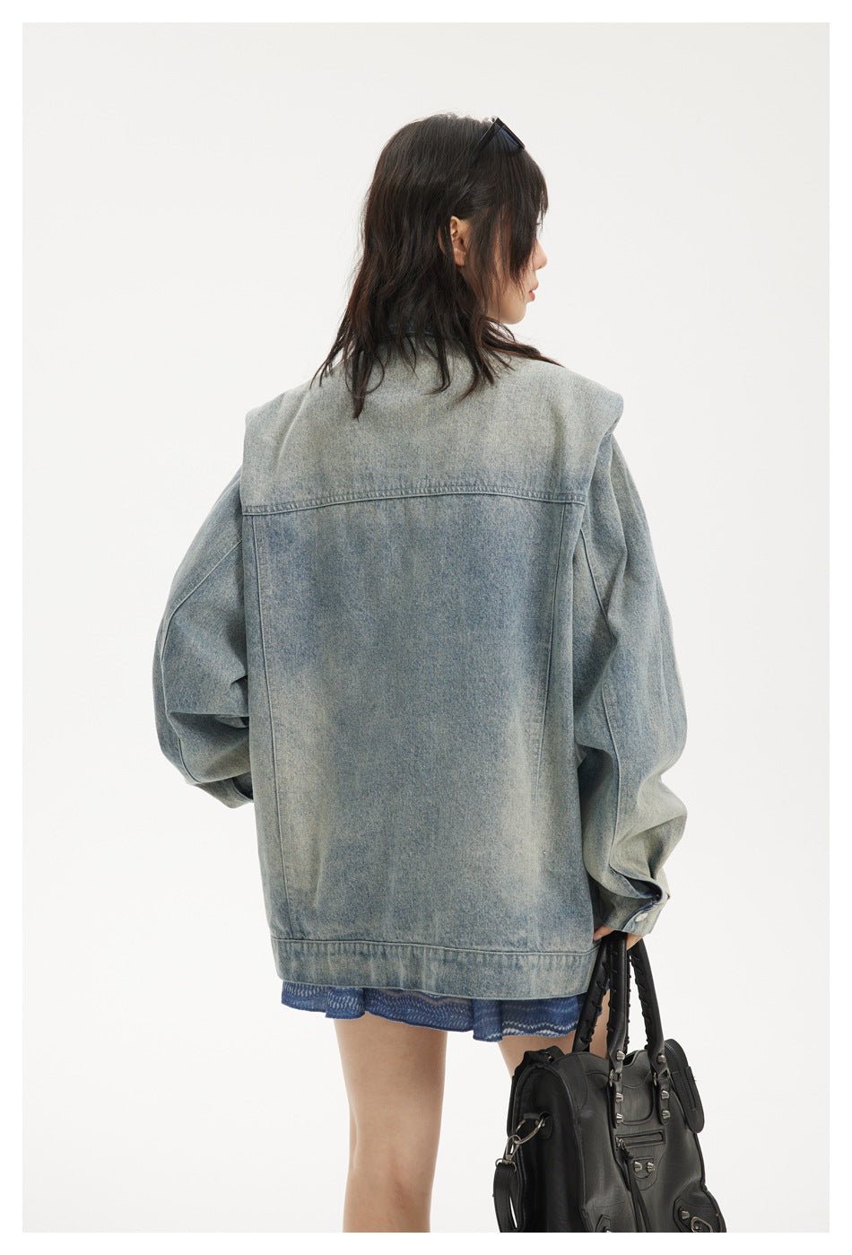 Light Blue Zipper Denim Chambray Jacket on Sale - Men's and Women's Long Sleeve Classic Style - Seakoff