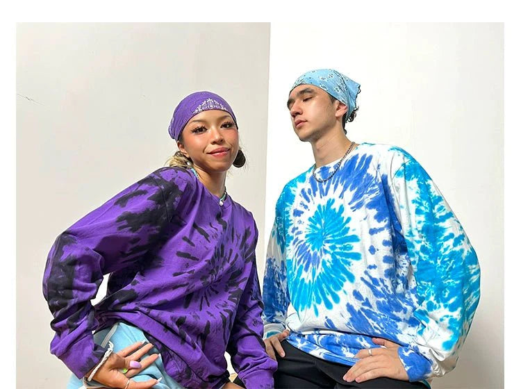 Long Sleeve Tie Dye T - Shirts for Men and Women - Vibrant and Comfortable Casual Wear - Seakoff