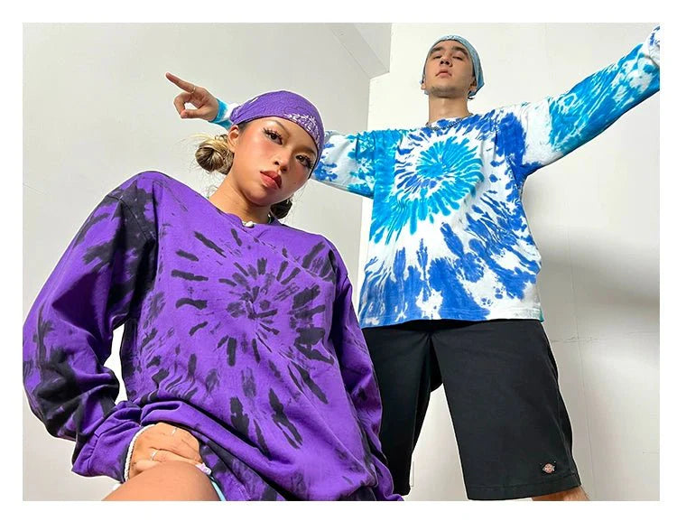 Long Sleeve Tie Dye T - Shirts for Men and Women - Vibrant and Comfortable Casual Wear - Seakoff