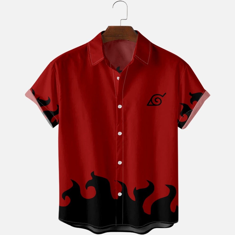 naruto anime button up shirt - Seakoff