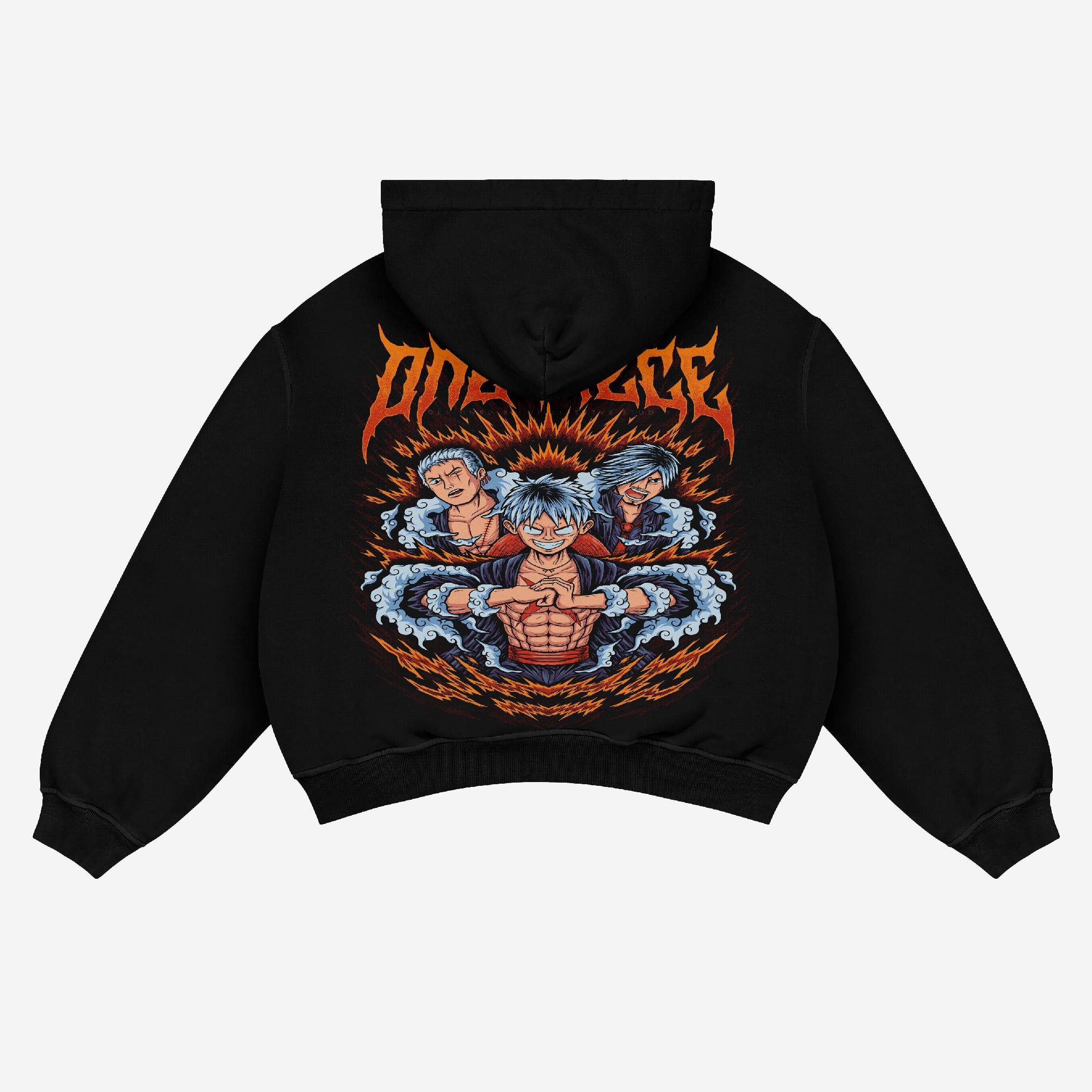 One Piece Trio Heroes Anime Hoodie - Unleash the Power of Luffy, Zoro, and Sanji - Seakoff