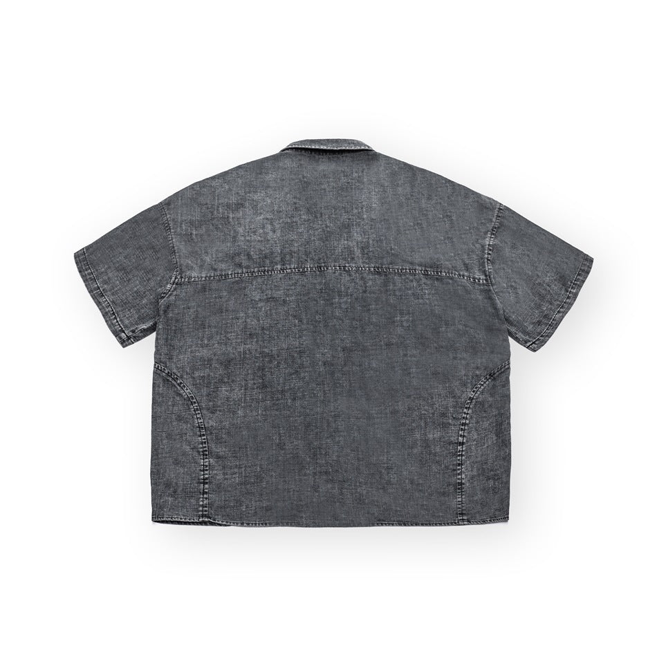 Patchwork Denim Chambray Shirt on Sale - Men&