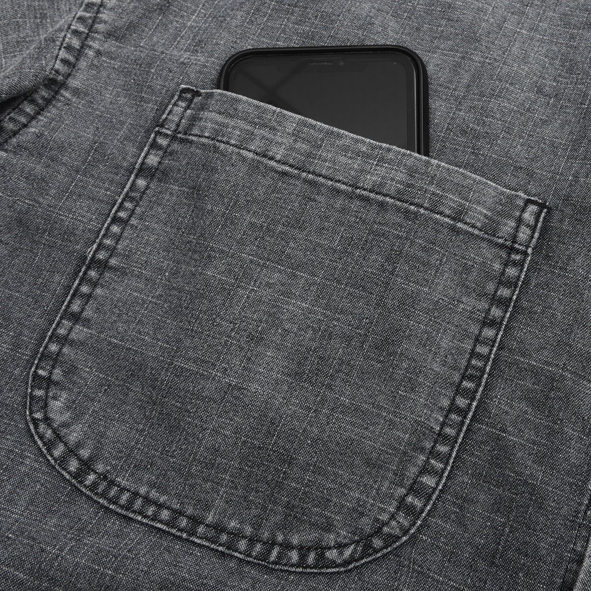 Patchwork Denim Chambray Shirt on Sale - Men's and Women's Short Sleeve Vintage Style - Seakoff