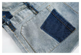 Patchwork Toggle Denim Chambray Jacket on Sale - Men&