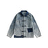 Patchwork Toggle Denim Chambray Jacket on Sale - Men&