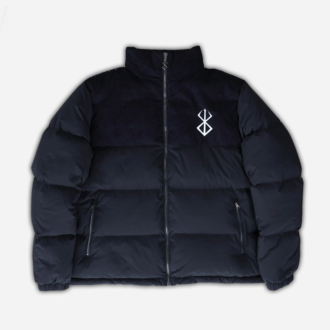 Berserk Anime Inspired Puffer Jacket | Premium Embroidered Black Streetwear Coat