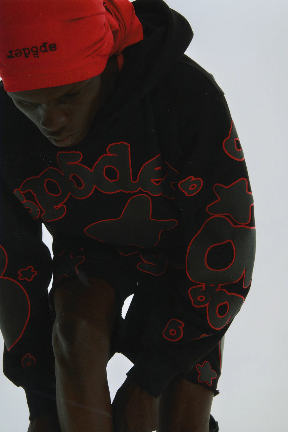 Sp5der 440GSM Heavyweight Star Hoodie – Black &amp; Grey Oversized Streetwear Pullover