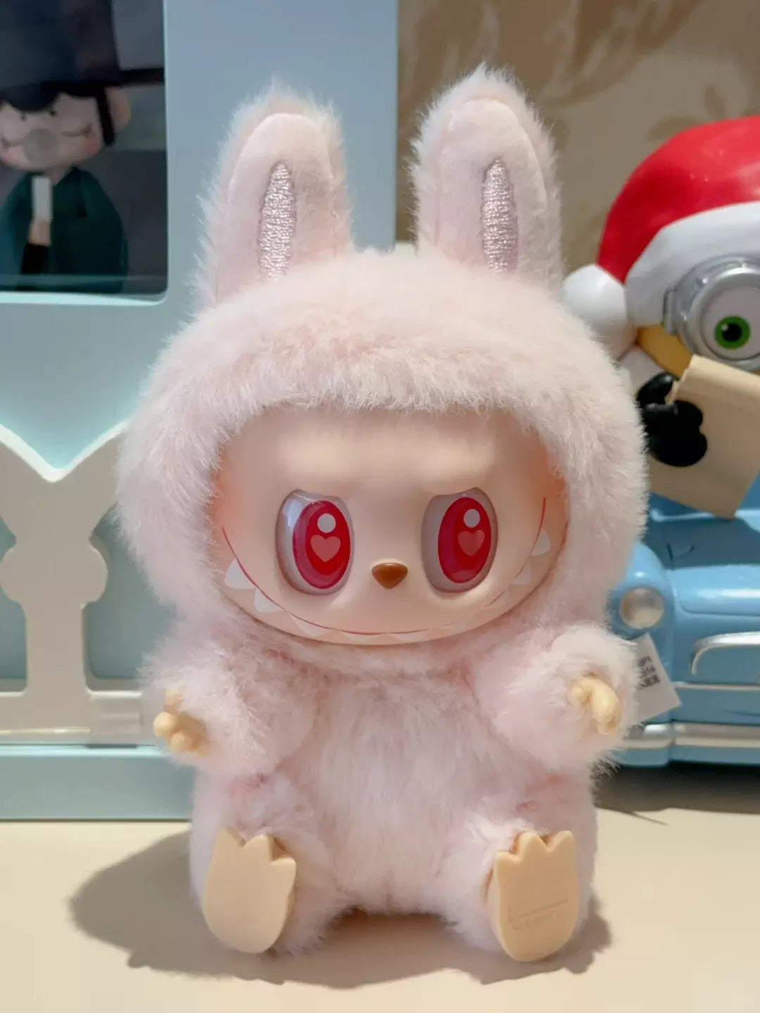 Pop Mart Labubu Dadda Doll Keynchain - Toy de collection de lapin rose en édition limitée